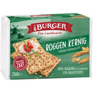 Burger das Landknäcke Roggen Kernig rustikal aromatisch (250g Packung)