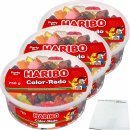 Haribo Color-Rado Fruchtgummi Lakritz Mischung 3er Pack (3x750g Runddose) + usy Block