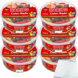 Haribo Color-Rado Fruchtgummi Lakritz Mischung 6er Pack (6x750g Runddose) + usy Block