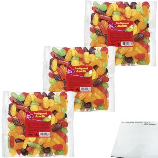Red Band Fruchtgummi Assortie 3er Pack (3x500g Beutel) + usy Block