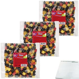 Red Band Fruchtgummi Lakritz Duos 3er Pack (3x500g Beutel) + usy Block