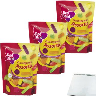 Red Band Fruchtgummi Assortie 3er Pack (3x200g Beutel) + usy Block