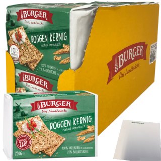 Burger das Landknäcke Roggen Kernig rustikal aromatisch VPE (12x250g Packung) + usy Block