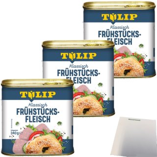 Tulip Klassisch Frühstücksfleisch 3er Pack (3x340g Dose) + usy Block