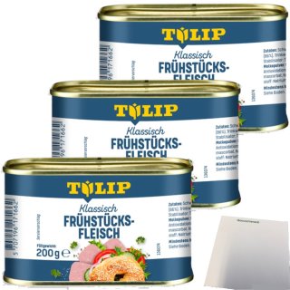 Tulip Klassisch Frühstücksfleisch 3er Pack (3x200g Dose) + usy Block