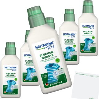 Heitmann Pure Flecken-Bürste Intensive Waschvorbehandlung 6er Pack (6x250ml Flasche) + usy Block