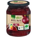 Edeka Bio Rote Bete in Scheiben geschnitten mit Meersalz und Zwiebeln (330g Glas)
