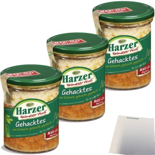 Keunecke Harzer Gehacktes vom Schwein gekocht und gepökelt 3er Pack (3x300g Glas) + usy Block