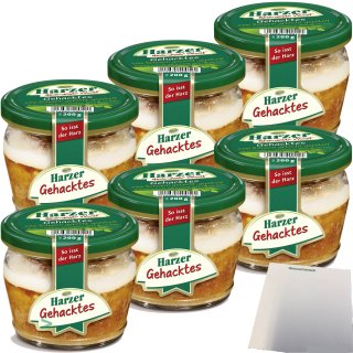 Keunecke Harzer Gehacktes Wurst Brotaufstrich 6er Pack (6x200g Glas) + usy Block