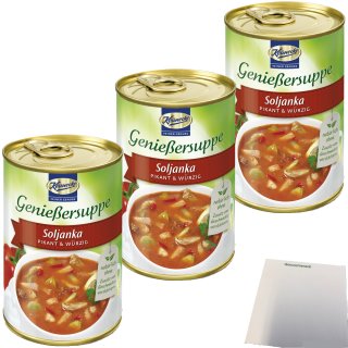 Keunecke Genießersuppe Soljanka 3er Pack (3x400ml Dose) + usy Block