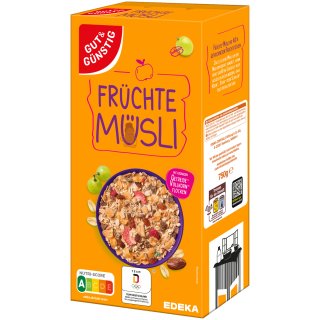 Gut&Günstig Früchte-Müsli mit 40% Früchten (750g Packung)