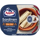 Appel Sardinen zarte Filets ohne Haut Piri-Piri in feinem Olivenöl 3er Pack (3x105g Dose) + usy Block
