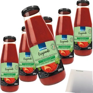 Edeka originale Passata Rustica grob passierte Tomaten 6er Pack (6x690g Glas) + usy Block