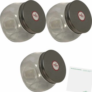 usy Bonboniere aus Glas 450ml Volumen Größe L 3er Pack + usy Block