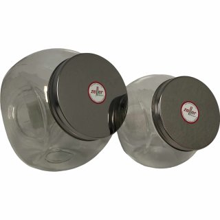 usy Bonboniere aus Glas Bundle 450ml + 1200ml Volumen (Größen L + XL) + usy Block