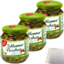 Gut&Günstig Schlemmerfässchen feine Gurkensortierung mit Kräuter 3er Pack (3x290g Glas ATG) + usy Block