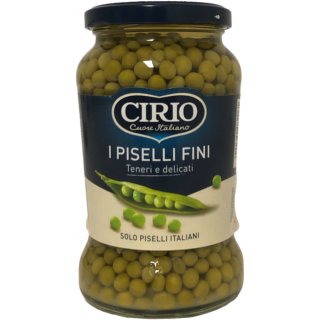 Cirio I Piselli Fini feine Erbsen 3er Pack (3x240g ATG Glas)