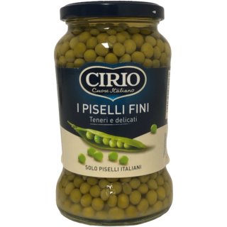 Cirio I Piselli Fini feine Erbsen 12er Pack (12x240g ATG Glas)