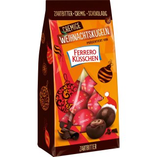 Ferrero Küsschen Cremige Weihnachtskugeln Zartbitter 100g MHD 20.04.2024 Restposten Sonderpreis