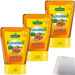 Grafschafter Karamell mild-süßer Sirup 3er Pack (3x500g Flasche) + usy Block