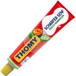 Thomy scharfer Senf mit natürlichen Zutaten 12er Pack (12x200ml Tube)