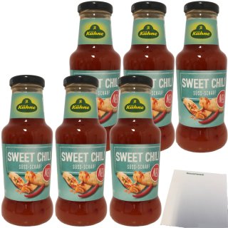 Kühne Würzsauce Sweet Chili Süss-Scharf 6er Pack (6x250ml Glas) + usy Block