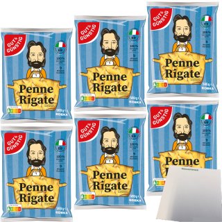Gut&Günstig Nudeln Penne Rigate Pasta aus Italien 6er Pack (6x500g Beutel) + usy Block