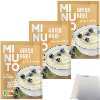 Minuto Grießbrei klassisch schnell und einfach 3er Pack (3x85g Packung) + usy Block