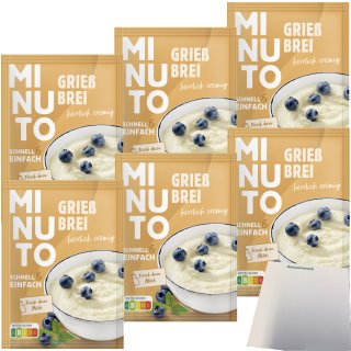 Minuto Grießbrei klassisch schnell und einfach 6er Pack (6x85g Packung) + usy Block