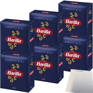 Barilla Pasta Gobbetti N°51 6er Pack (6X500g Packung) + usy Block