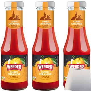 Werder Curry Orange Sauce 3er Pack (3x250ml Flasche) + usy Block