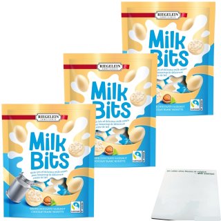 Riegelein Milk Bits weisse Schokolade 3er Pack (3x166g Packung) + usy Block