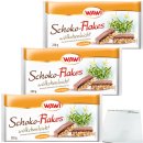 Wawi Schoko-Flakes wölkchenleicht 3er Pack (3x220g Packung) + usy Block