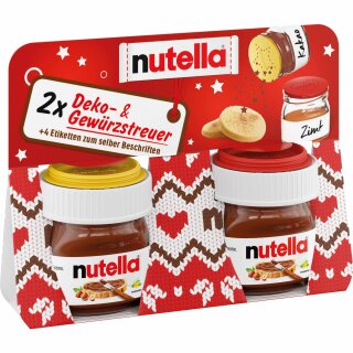 nutella Gewürzstreuer mit 4 Etiketten (2x30g Glas)
