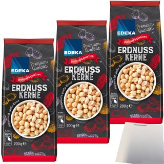 Edeka Erdnusskerne Erdnüsse geröstet und gesalzen 3er Pack (3x200g Packung) + usy Block