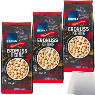Edeka Erdnusskerne Erdnüsse geröstet und gesalzen 3er Pack (3x200g Packung) + usy Block