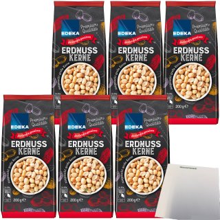Edeka Erdnusskerne Erdnüsse geröstet und gesalzen 6er Pack (6x200g Packung) + usy Block