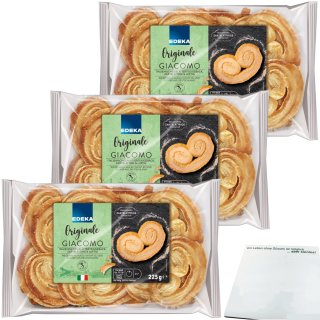 Edeka originale Giacomo Blätterteiggebäck 3er Pack (3x225g Packung) + usy Block