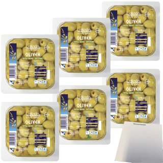 Liakada Grüne Oliven Extra Groß entsteint 6er Pack (6x200g Packung) + usy Block