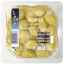 Liakada Grüne Oliven mit Mandeln 3er Pack (3x100g Packung) + usy Block