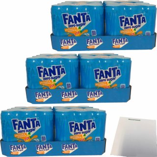 Fanta Pineapple & Grapefruit Zero sugar 3er Pack (72x0,33l Dosen) + usy Block