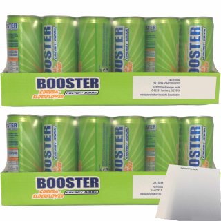 Booster Energy Drink Curuba-Holunderblüte DPG 2er Pack (48x330ml Dose) + usy Block
