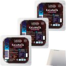 Liakada Kalamata Oliven entsteint 3er Pack (3x90g Packung) + usy Block