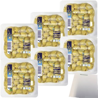 Liakada Grüne Gewürzoliven entsteint 6er Pack (6x100g Packung) + usy Block