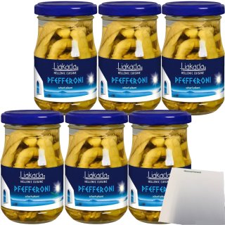 Liakada Pfefferoni Scharf-Pikant 6er Pack (6x90g Glas) + usy Block