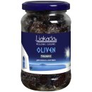 Liakada Schwarze Oliven Thrumbes getrocknet mit Stein 3er Pack (3x230g Glas) + usy Block
