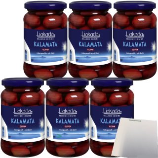 Liakada Kalamata Oliven mit Stein 6er Pack (6x220g Glas) + usy Block