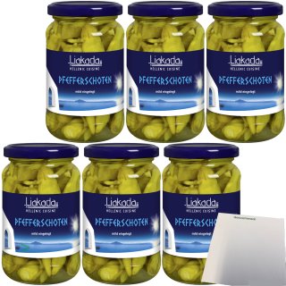 Liakada Pfefferschoten mild eingelegt 6er Pack (6x155g Glas) + usy Block