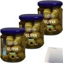 Liakada Grüne Oliven Sorte Chalkidiki entsteint 3er Pack (3x90g Glas) + usy Block