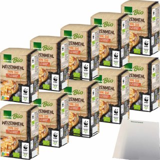 Edeka Bio Weizenmehl Type 550 ideal für Hefegebäck und helle Brote 10er Pack (10x1kg Packung) + usy Block